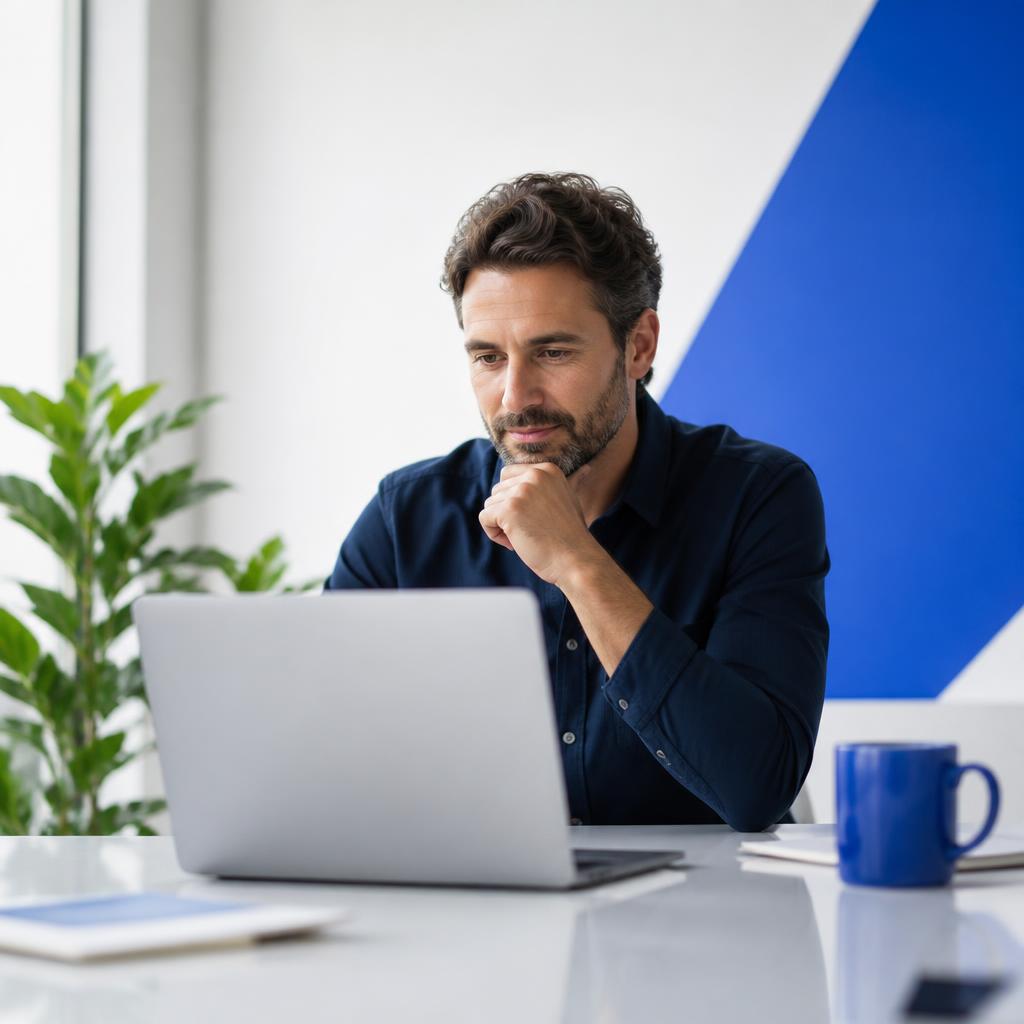 Business professional reviewing opportunities in LeadCori